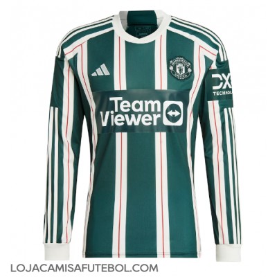 Camisa de Futebol Manchester United Equipamento Secundário 2023-24 Manga Comprida